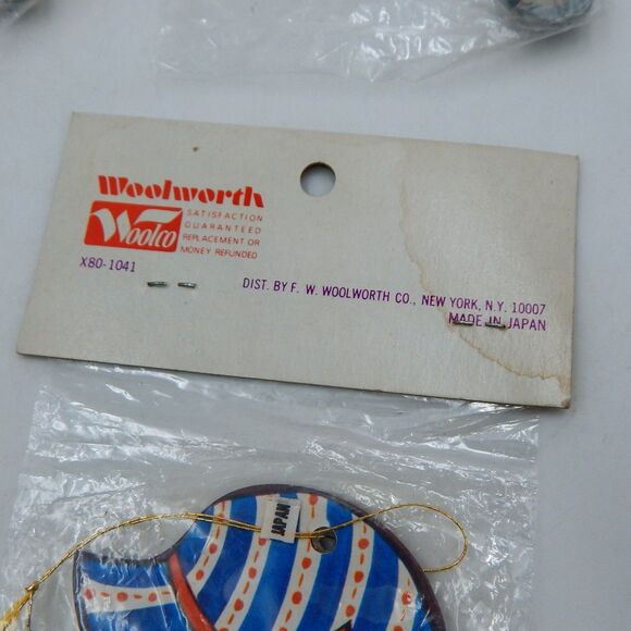 Vintage Woolworth Jointed Christmas Ornaments Mixed Lot of 5 Holly Hobbie NOS - Picture 8 of 13